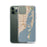 Custom Miami Florida Map Phone Case in Woodblock on Table with Laptop and Plant
