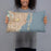 Person holding 20x12 Custom Miami Florida Map Throw Pillow in Woodblock