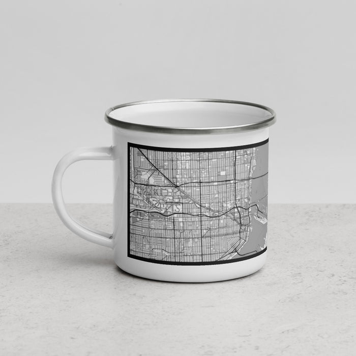Left View Custom Miami Beach Florida Map Enamel Mug in Classic