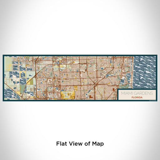 Flat View of Map Custom Miami Gardens Florida Map Enamel Mug in Woodblock