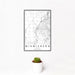 12x18 Miamisburg Ohio Map Print Portrait Orientation in Classic Style With Small Cactus Plant in White Planter