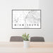 24x36 Miamisburg Ohio Map Print Lanscape Orientation in Classic Style Behind 2 Chairs Table and Potted Plant