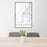 24x36 Miamisburg Ohio Map Print Portrait Orientation in Classic Style Behind 2 Chairs Table and Potted Plant