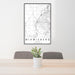 24x36 Miamisburg Ohio Map Print Portrait Orientation in Classic Style Behind 2 Chairs Table and Potted Plant