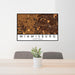 24x36 Miamisburg Ohio Map Print Lanscape Orientation in Ember Style Behind 2 Chairs Table and Potted Plant