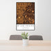 24x36 Miamisburg Ohio Map Print Portrait Orientation in Ember Style Behind 2 Chairs Table and Potted Plant