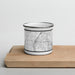 Front View Custom Miamisburg Ohio Map Enamel Mug in Classic on Cutting Board