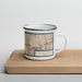 Right View Custom Miamisburg Ohio Map Enamel Mug in Woodblock