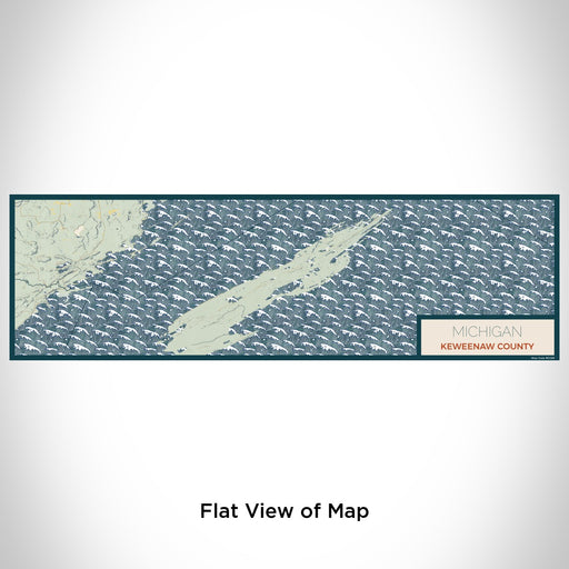 Flat View of Map Custom Michigan Keweenaw County Map Enamel Mug in Woodblock