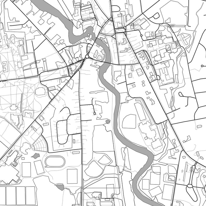 Middlebury Vermont Map Print in Classic Style Zoomed In Close Up Showing Details