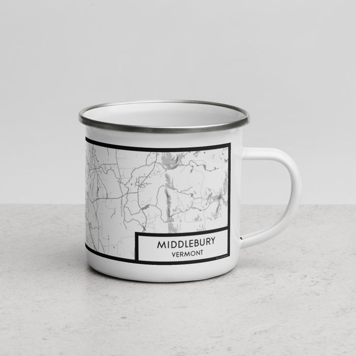 Right View Custom Middlebury Vermont Map Enamel Mug in Classic