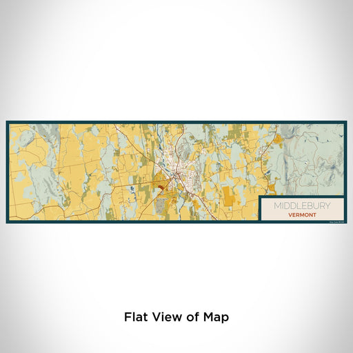 Flat View of Map Custom Middlebury Vermont Map Enamel Mug in Woodblock