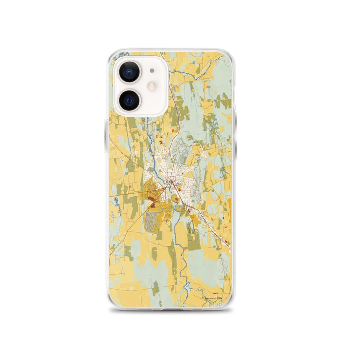 Custom Middlebury Vermont Map iPhone 12 Phone Case in Woodblock