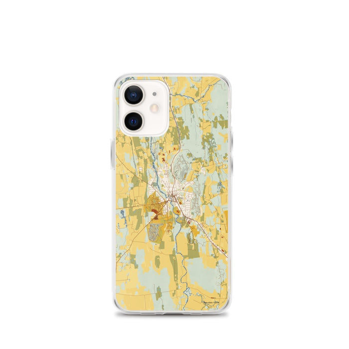 Custom Middlebury Vermont Map iPhone 12 mini Phone Case in Woodblock