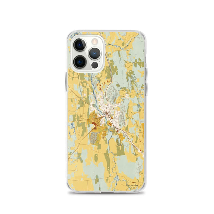 Custom Middlebury Vermont Map iPhone 12 Pro Phone Case in Woodblock
