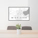 24x36 Middleton Wisconsin Map Print Lanscape Orientation in Classic Style Behind 2 Chairs Table and Potted Plant
