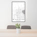 24x36 Middleton Wisconsin Map Print Portrait Orientation in Classic Style Behind 2 Chairs Table and Potted Plant