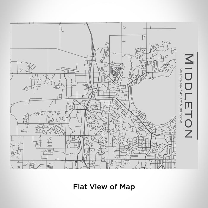 Rendered View of Middleton Wisconsin Map Engraving on 20oz Stainless Steel Insulated Bottle with Bamboo Top