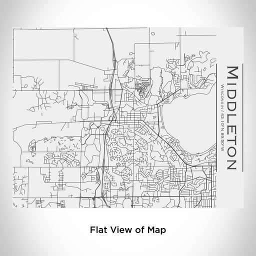 Rendered View of Middleton Wisconsin Map Engraving on 20oz Stainless Steel Insulated Bottle with Bamboo Top in White