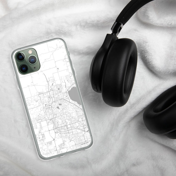 Custom Middleton Wisconsin Map Phone Case in Classic on Table with Black Headphones