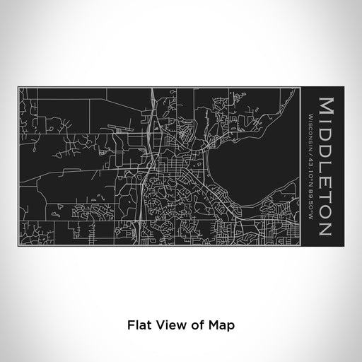 Rendered View of Middleton Wisconsin Map Engraving on 17oz Stainless Steel Insulated Cola Bottle in Black