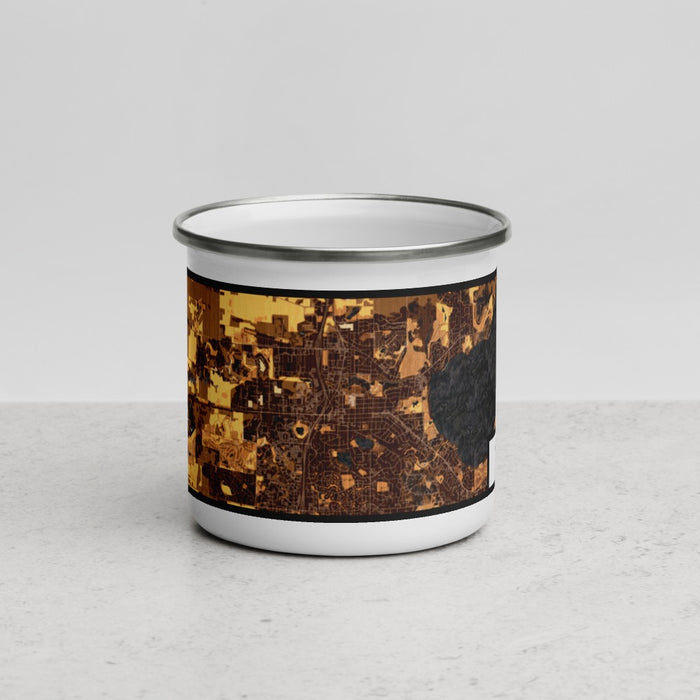 Front View Custom Middleton Wisconsin Map Enamel Mug in Ember