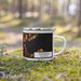 Right View Custom Middleton Wisconsin Map Enamel Mug in Ember on Grass With Trees in Background