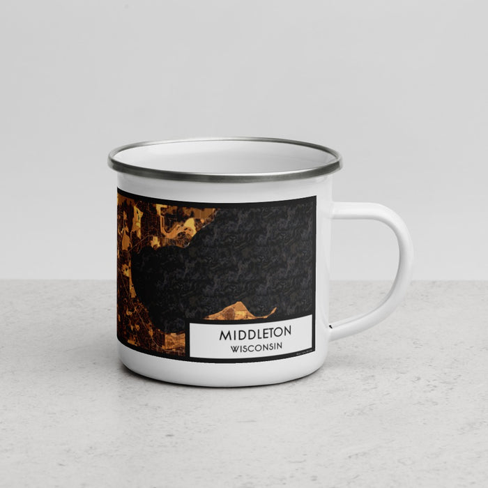 Right View Custom Middleton Wisconsin Map Enamel Mug in Ember