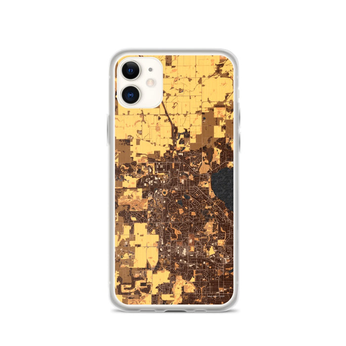 Custom iPhone 11 Middleton Wisconsin Map Phone Case in Ember
