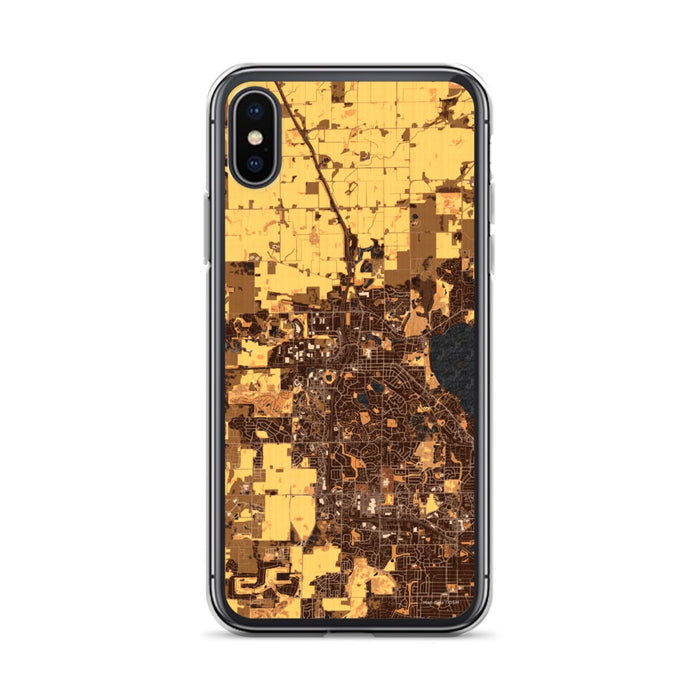 Custom iPhone X/XS Middleton Wisconsin Map Phone Case in Ember