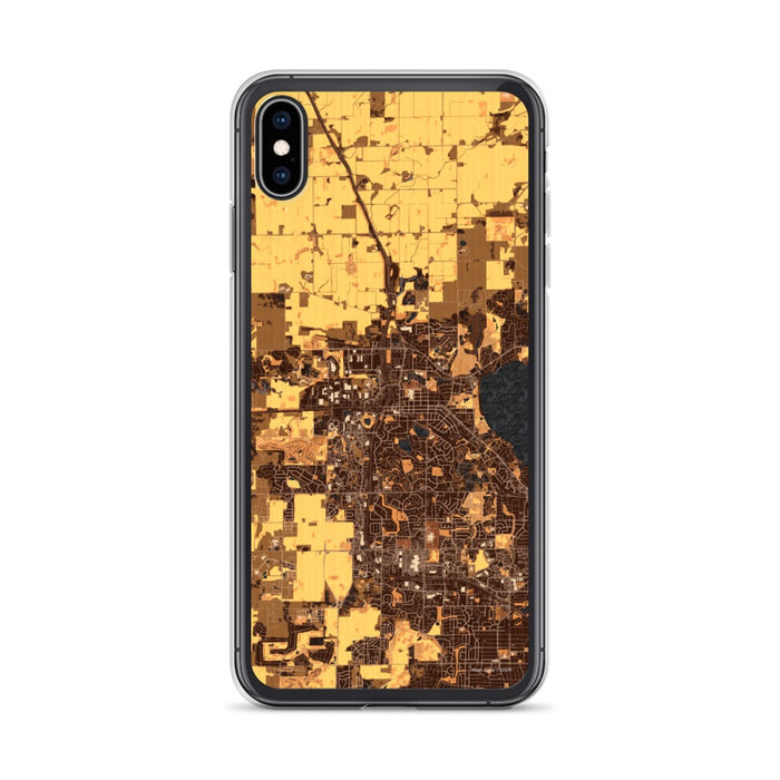 Custom iPhone XS Max Middleton Wisconsin Map Phone Case in Ember