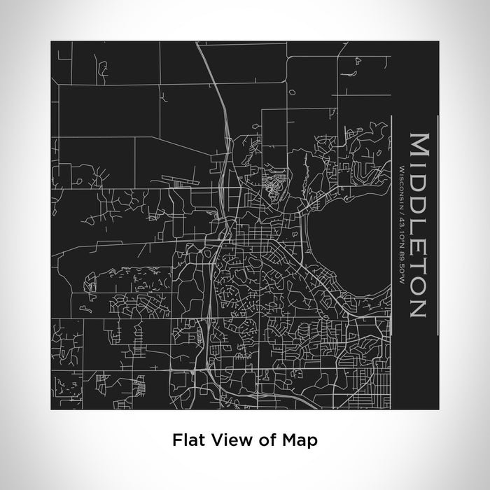 Rendered View of Middleton Wisconsin Map Engraving on 17oz Stainless Steel Insulated Tumbler in Black