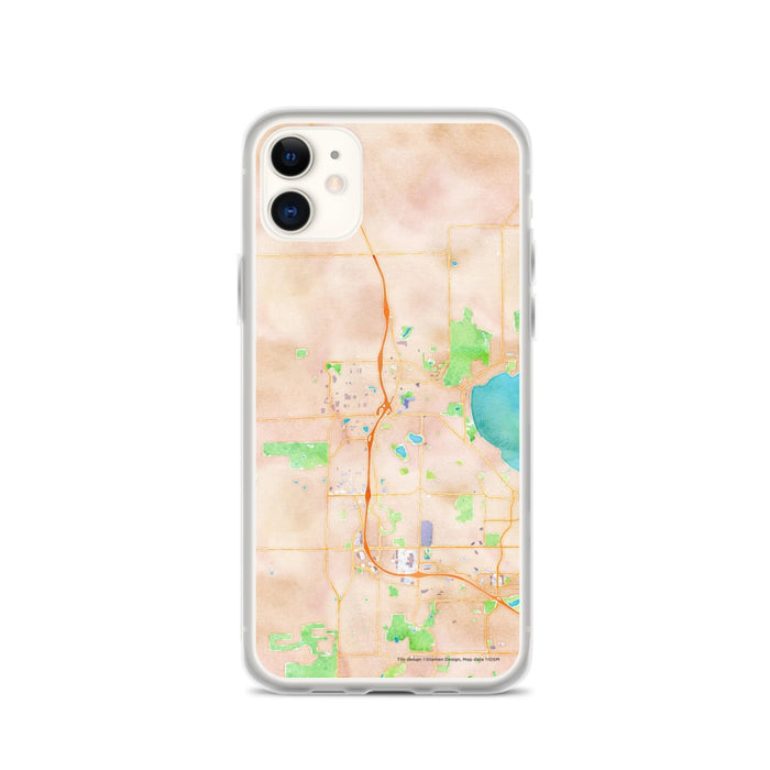Custom iPhone 11 Middleton Wisconsin Map Phone Case in Watercolor