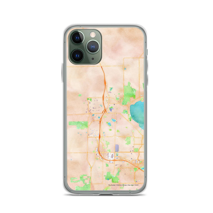 Custom iPhone 11 Pro Middleton Wisconsin Map Phone Case in Watercolor