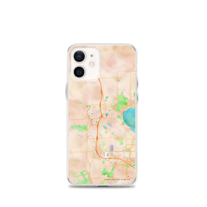Custom iPhone 12 mini Middleton Wisconsin Map Phone Case in Watercolor