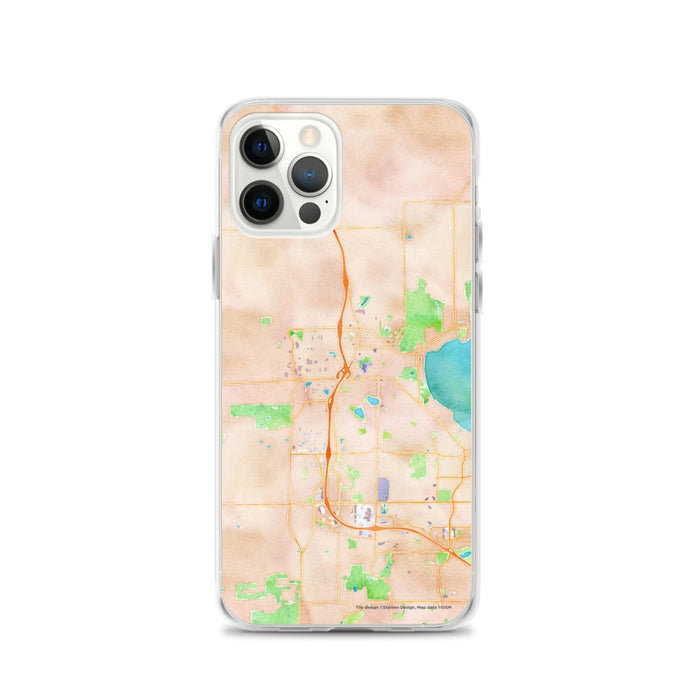 Custom iPhone 12 Pro Middleton Wisconsin Map Phone Case in Watercolor
