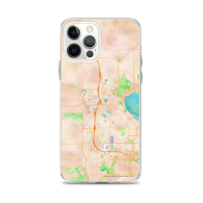 Custom iPhone 12 Pro Max Middleton Wisconsin Map Phone Case in Watercolor