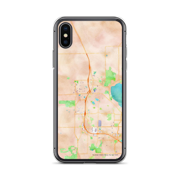 Custom iPhone X/XS Middleton Wisconsin Map Phone Case in Watercolor
