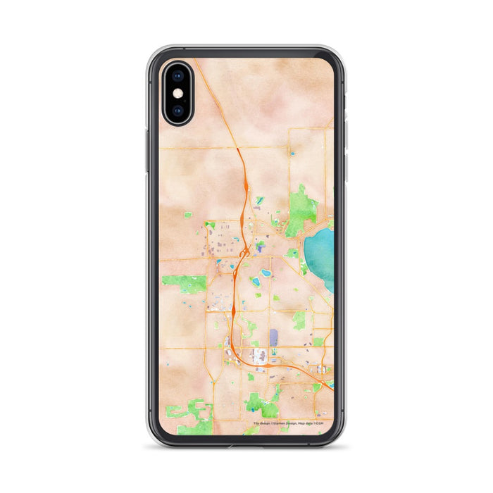 Custom iPhone XS Max Middleton Wisconsin Map Phone Case in Watercolor