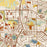 Middleton Wisconsin Map Print in Woodblock Style Zoomed In Close Up Showing Details