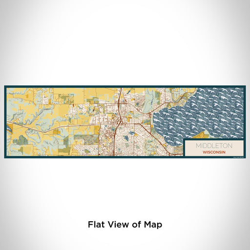 Flat View of Map Custom Middleton Wisconsin Map Enamel Mug in Woodblock
