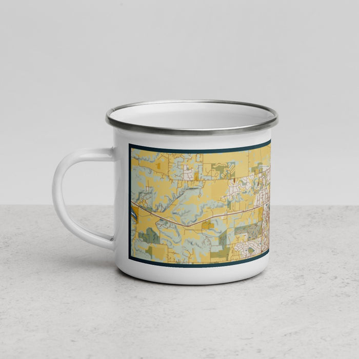 Left View Custom Middleton Wisconsin Map Enamel Mug in Woodblock