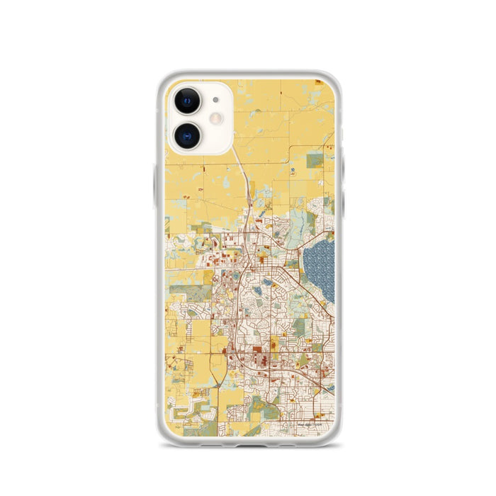 Custom iPhone 11 Middleton Wisconsin Map Phone Case in Woodblock