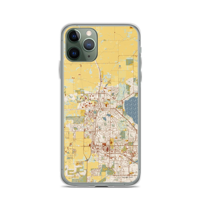 Custom iPhone 11 Pro Middleton Wisconsin Map Phone Case in Woodblock