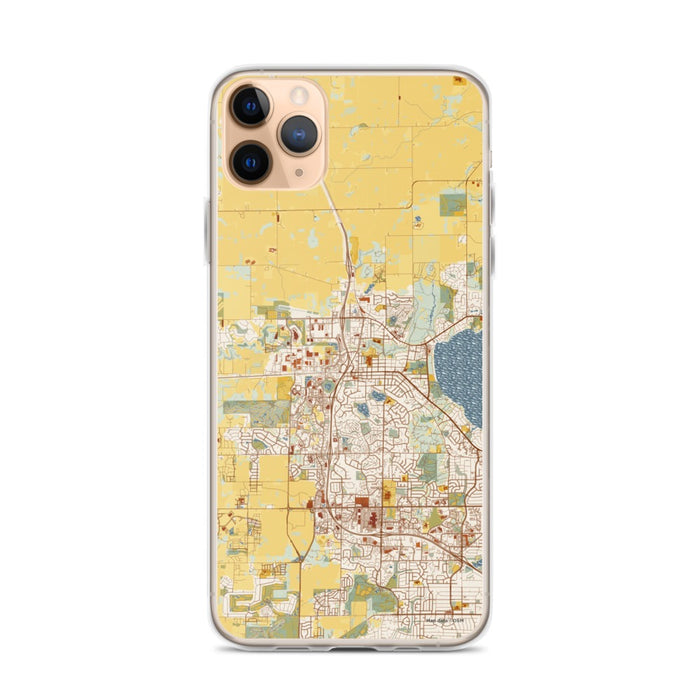Custom iPhone 11 Pro Max Middleton Wisconsin Map Phone Case in Woodblock