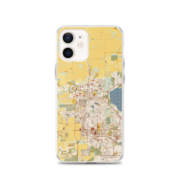 Custom iPhone 12 Middleton Wisconsin Map Phone Case in Woodblock