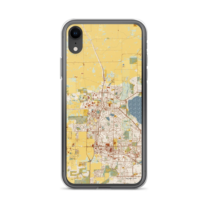 Custom iPhone XR Middleton Wisconsin Map Phone Case in Woodblock