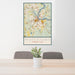24x36 Middletown Connecticut Map Print Portrait Orientation in Woodblock Style Behind 2 Chairs Table and Potted Plant