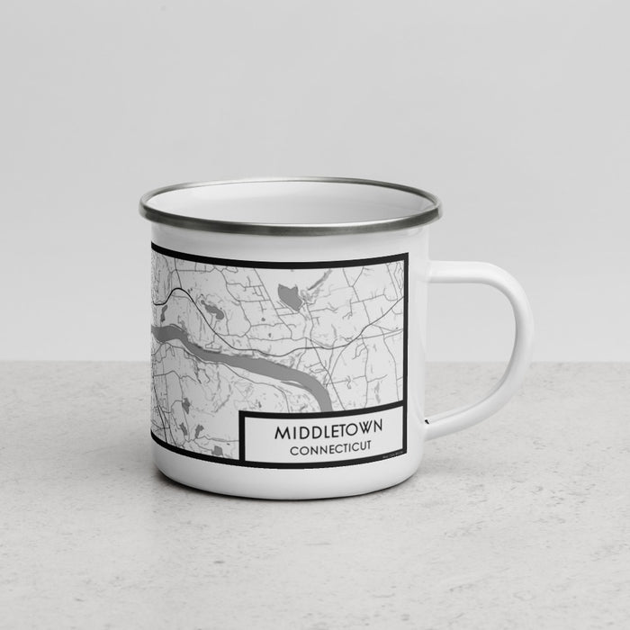 Right View Custom Middletown Connecticut Map Enamel Mug in Classic