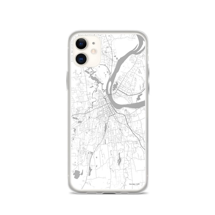Custom iPhone 11 Middletown Connecticut Map Phone Case in Classic